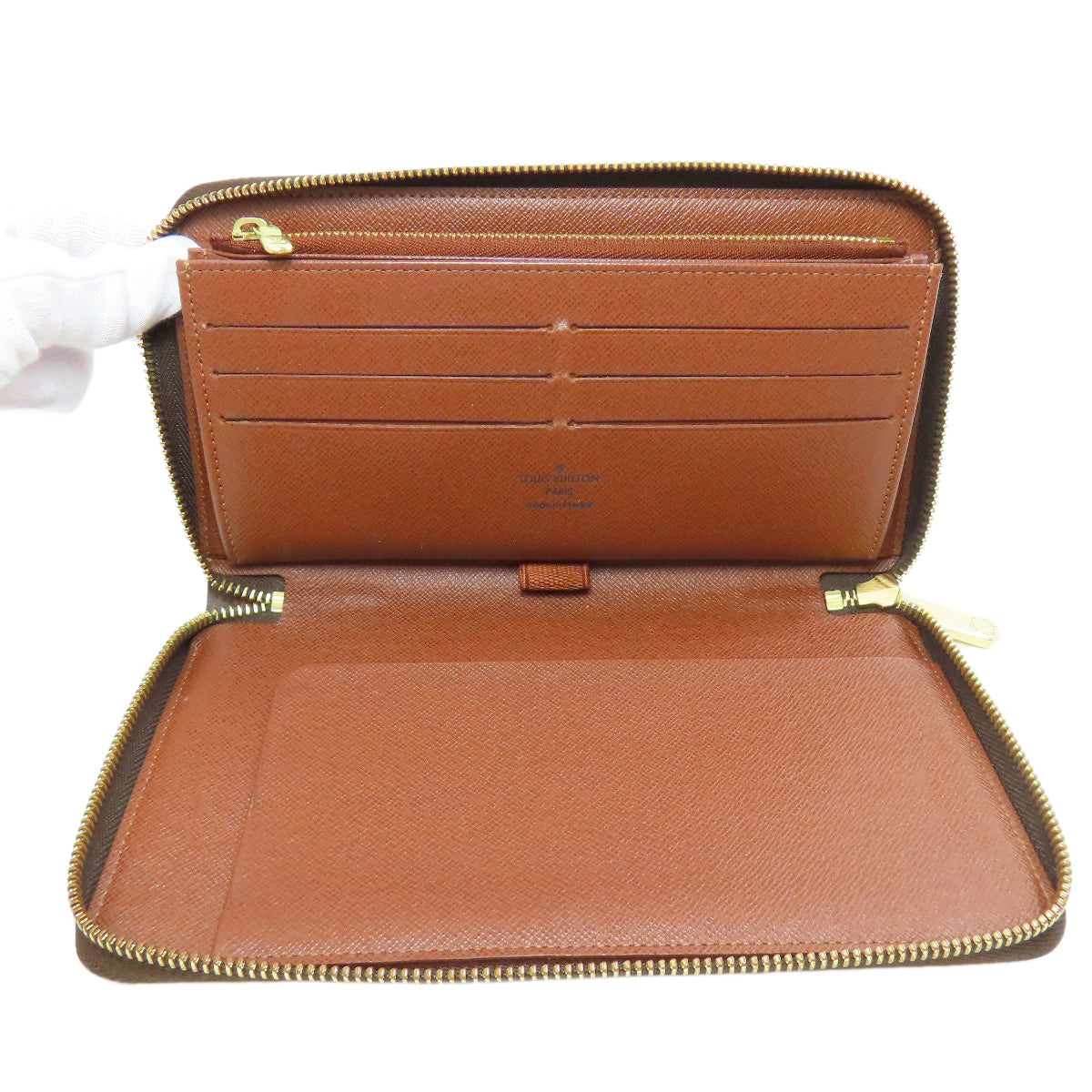 Louis Vuitton Long Wallet Purse M60002 Monogram Canvas Brown Zippy Organizer Mens
