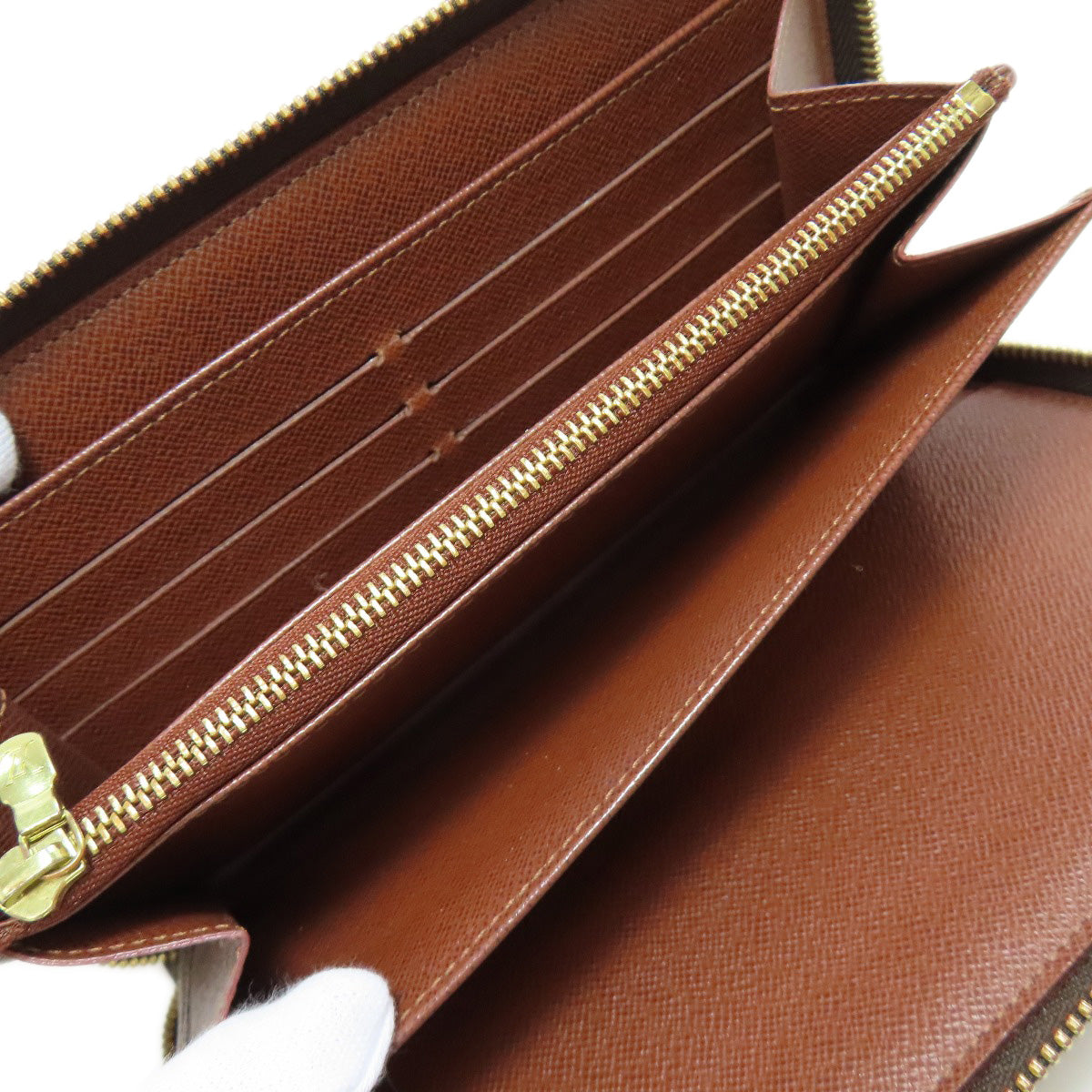 Louis Vuitton Long Wallet Purse M60002 Monogram Canvas Brown Zippy Organizer Mens