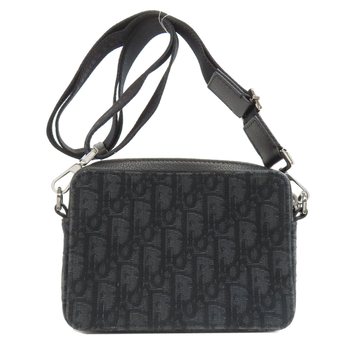 Christian Dior Shoulder Bag Canvas Black Oblique Women