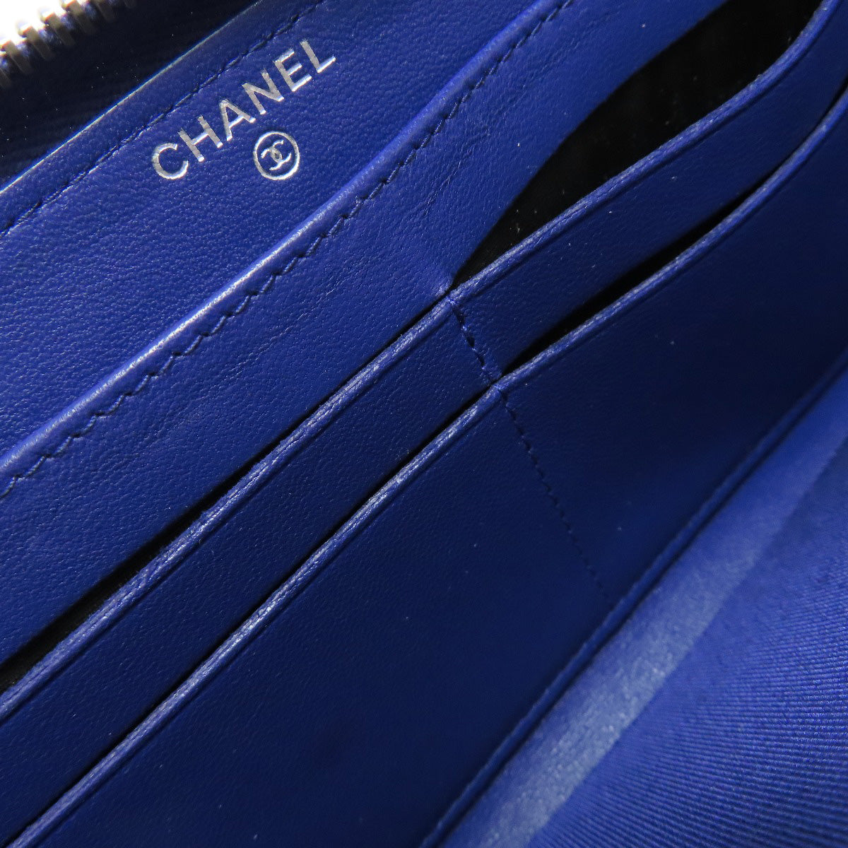 Chanel Long Wallet Purse Lambskin Purple Matelasse Coco Mark Silvermetal Women