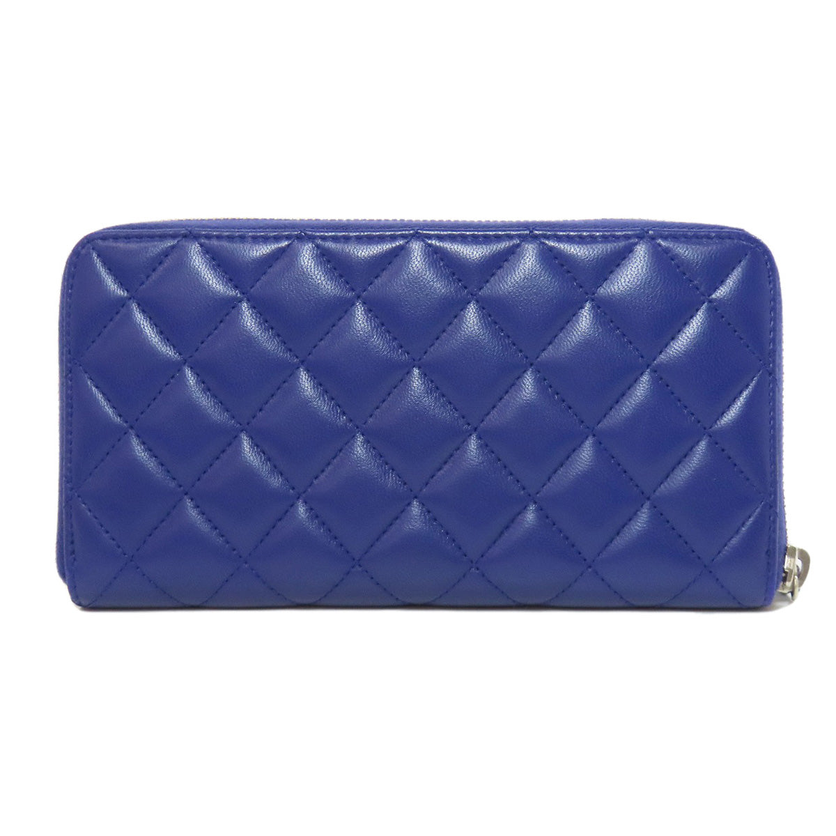 Chanel Long Wallet Purse Lambskin Purple Matelasse Coco Mark Silvermetal Women