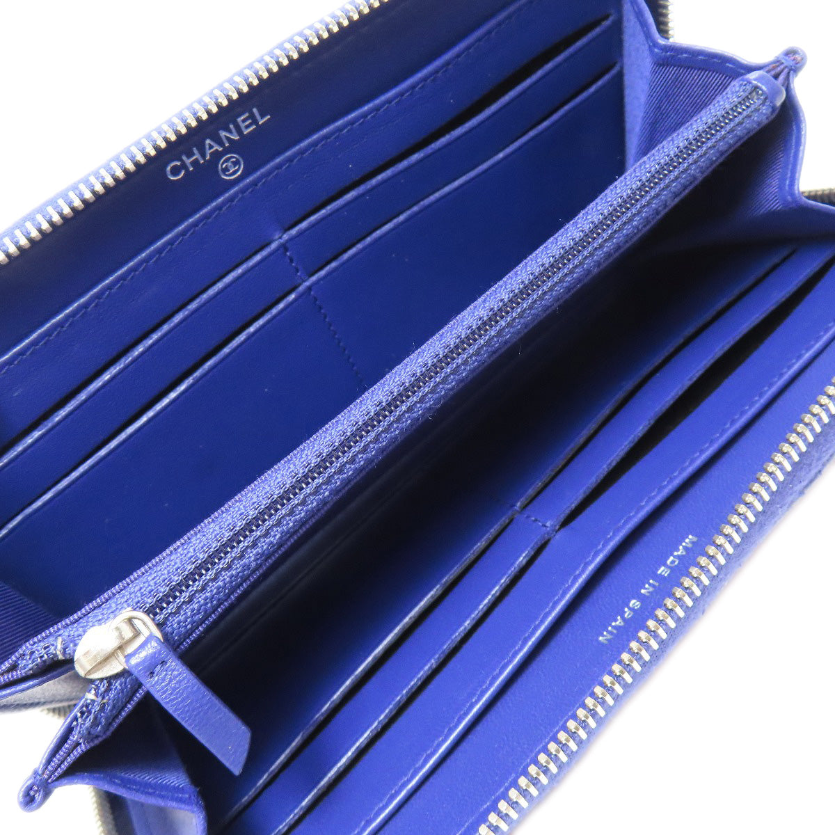 Chanel Long Wallet Purse Lambskin Purple Matelasse Coco Mark Silvermetal Women