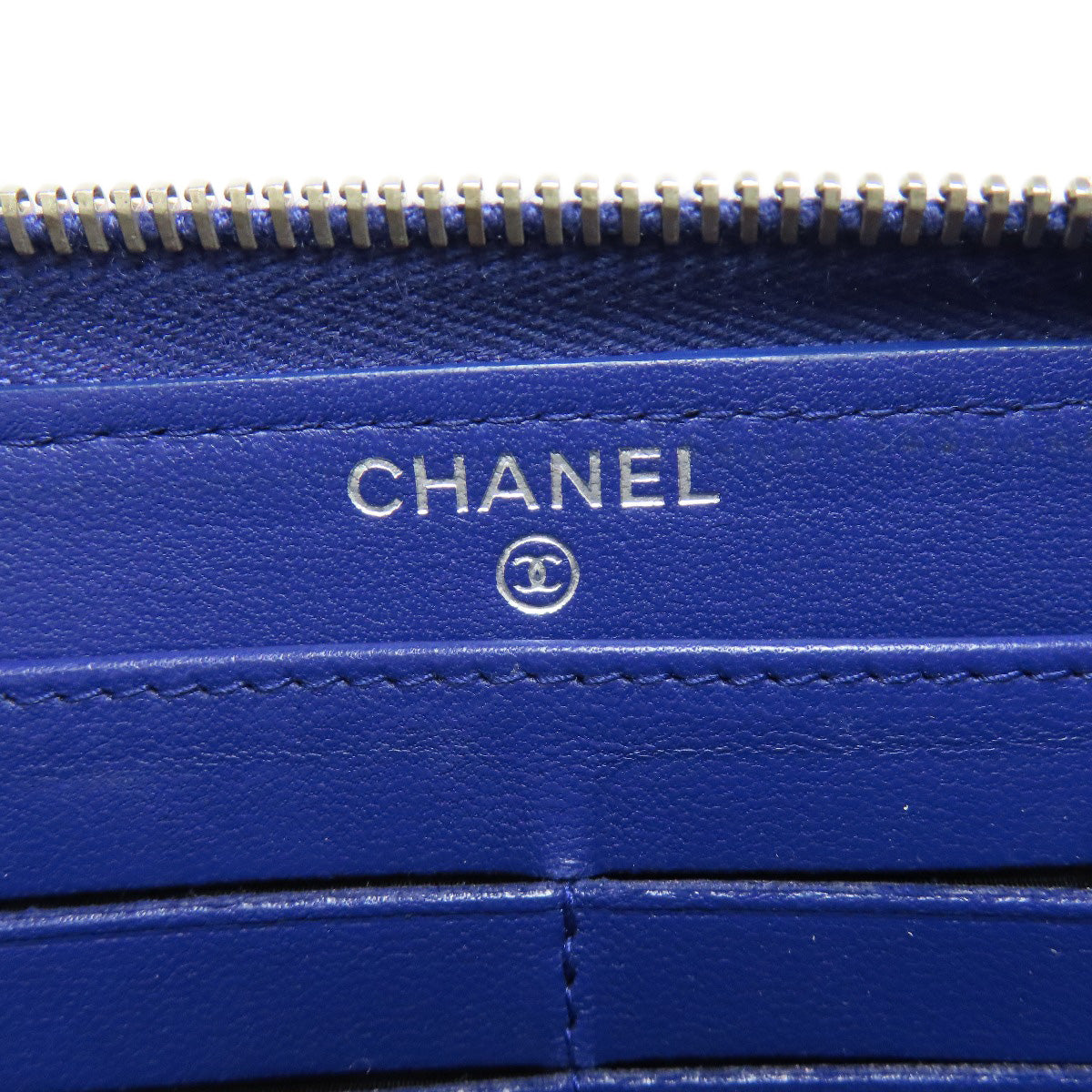 Chanel Long Wallet Purse Lambskin Purple Matelasse Coco Mark Silvermetal Women