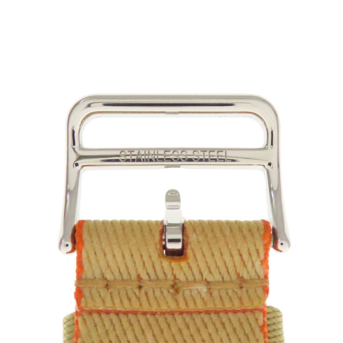 Hermes Watches Nylon, Silver Beige Watch Belt Belt Parts For Apple Watch 1.6" Women