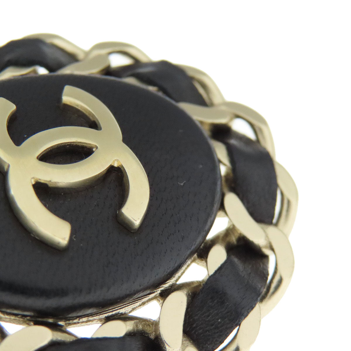 Chanel Brooch Metal, Leather Silver Coco Mark Women