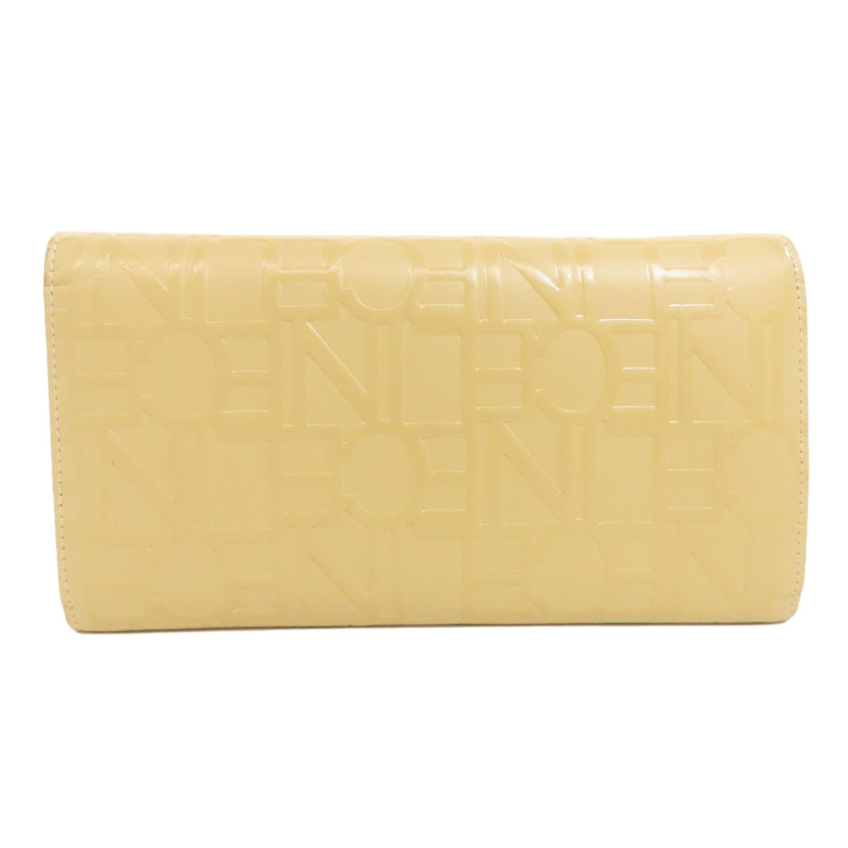 Celine Long Wallet Purse Leather Beige Logo Women