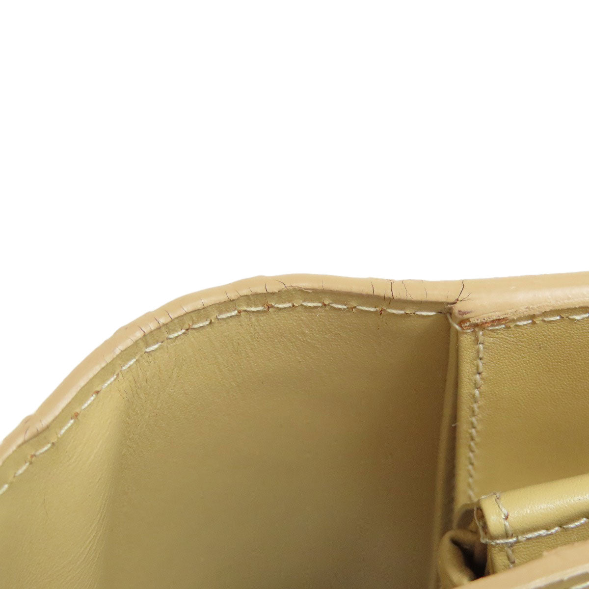 Celine Long Wallet Purse Leather Beige Logo Women