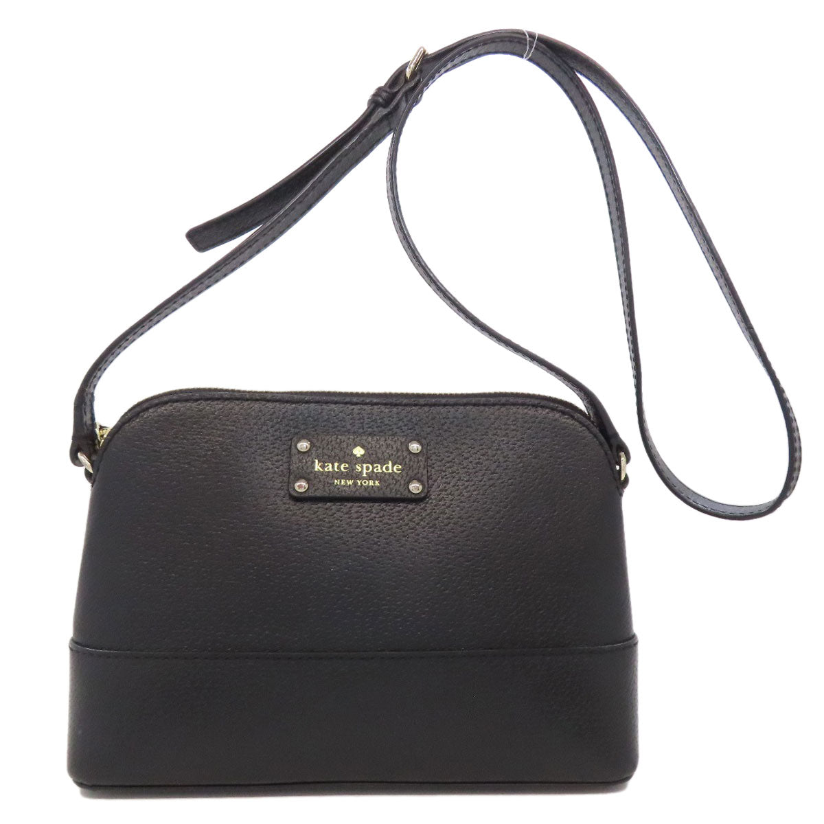 Kate Spade Shoulder Bag Leather Black Long Shoulder Women