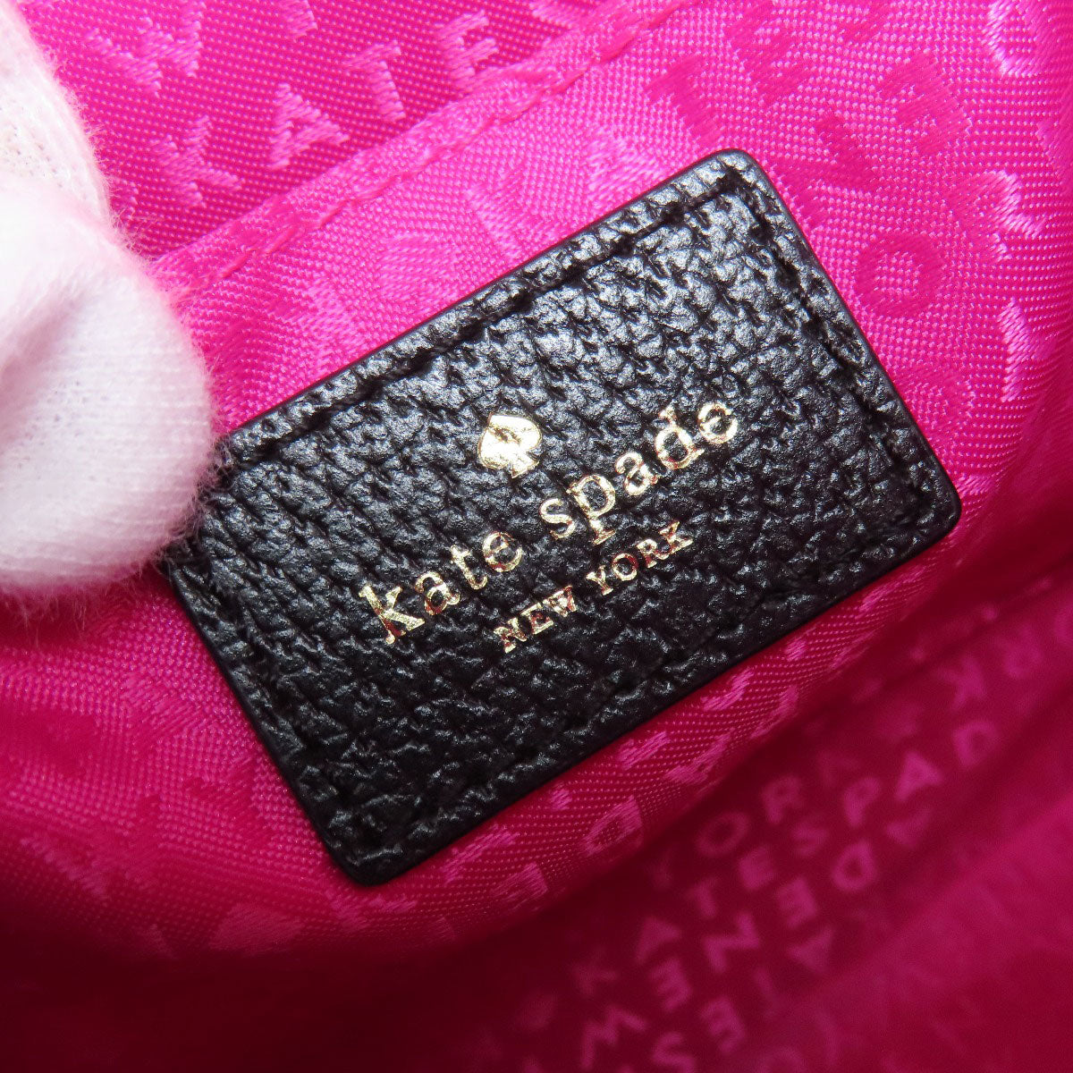 Kate Spade Shoulder Bag Leather Black Long Shoulder Women