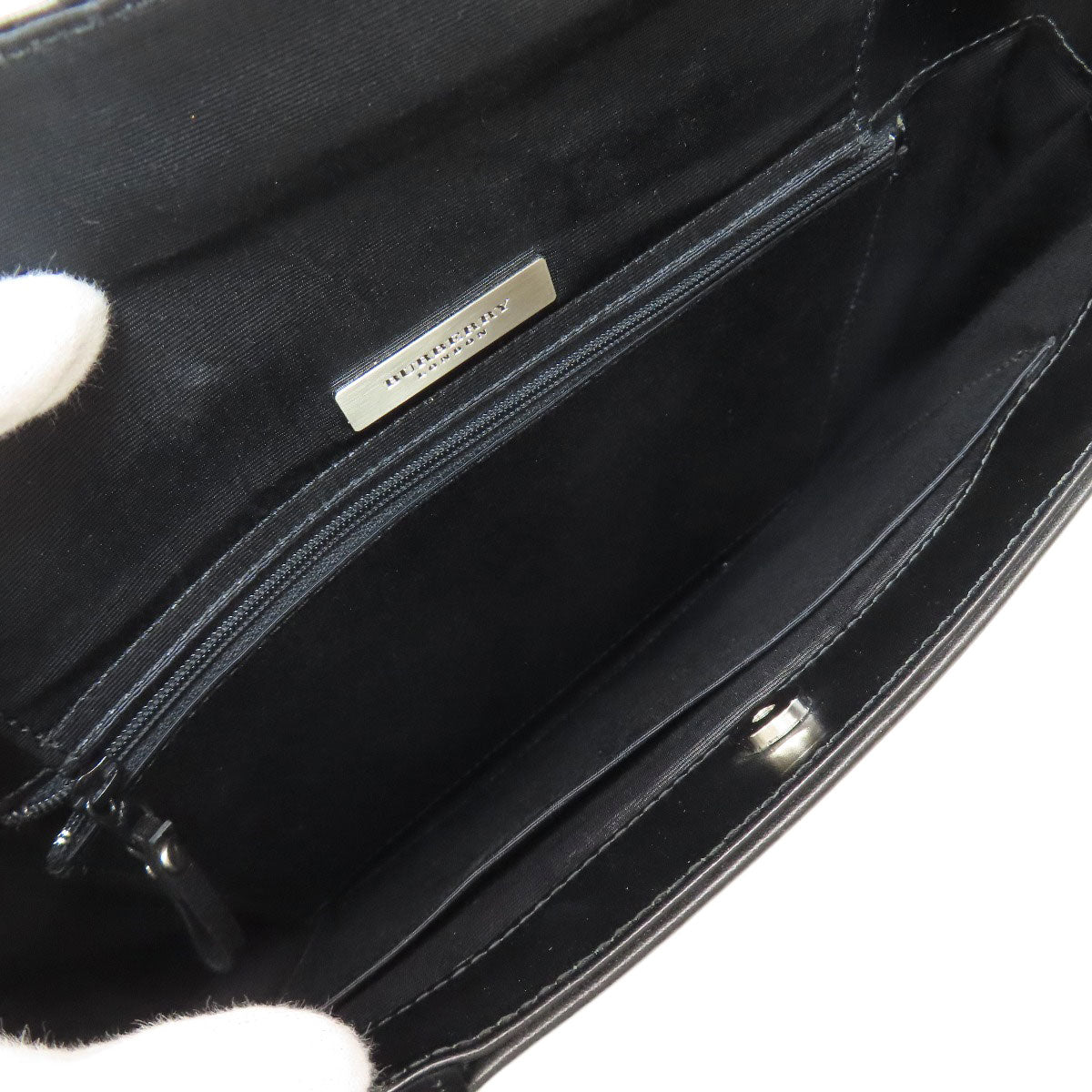 Burberry Tote Bag Nylon, Leather Black Logo Women