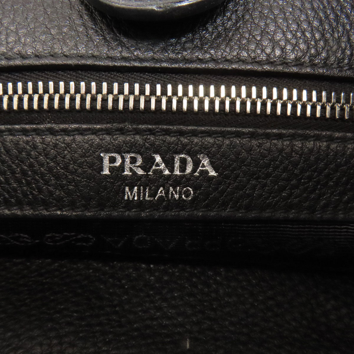 Prada Shoulder Bag Calfskin Black Logo Women