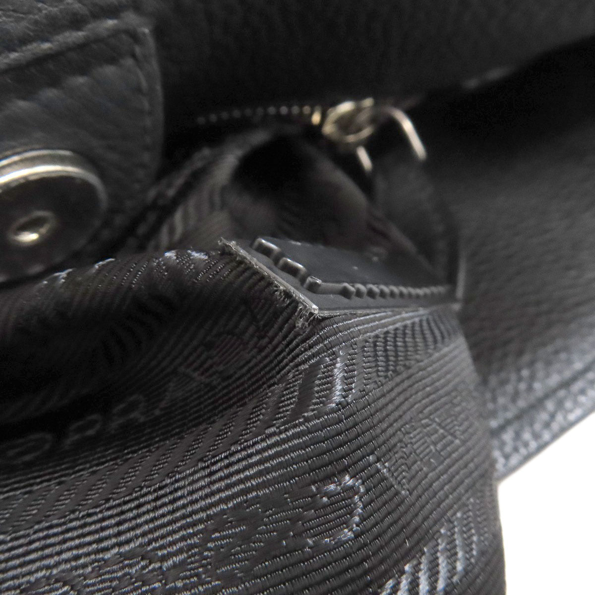 Prada Shoulder Bag Calfskin Black Logo Women