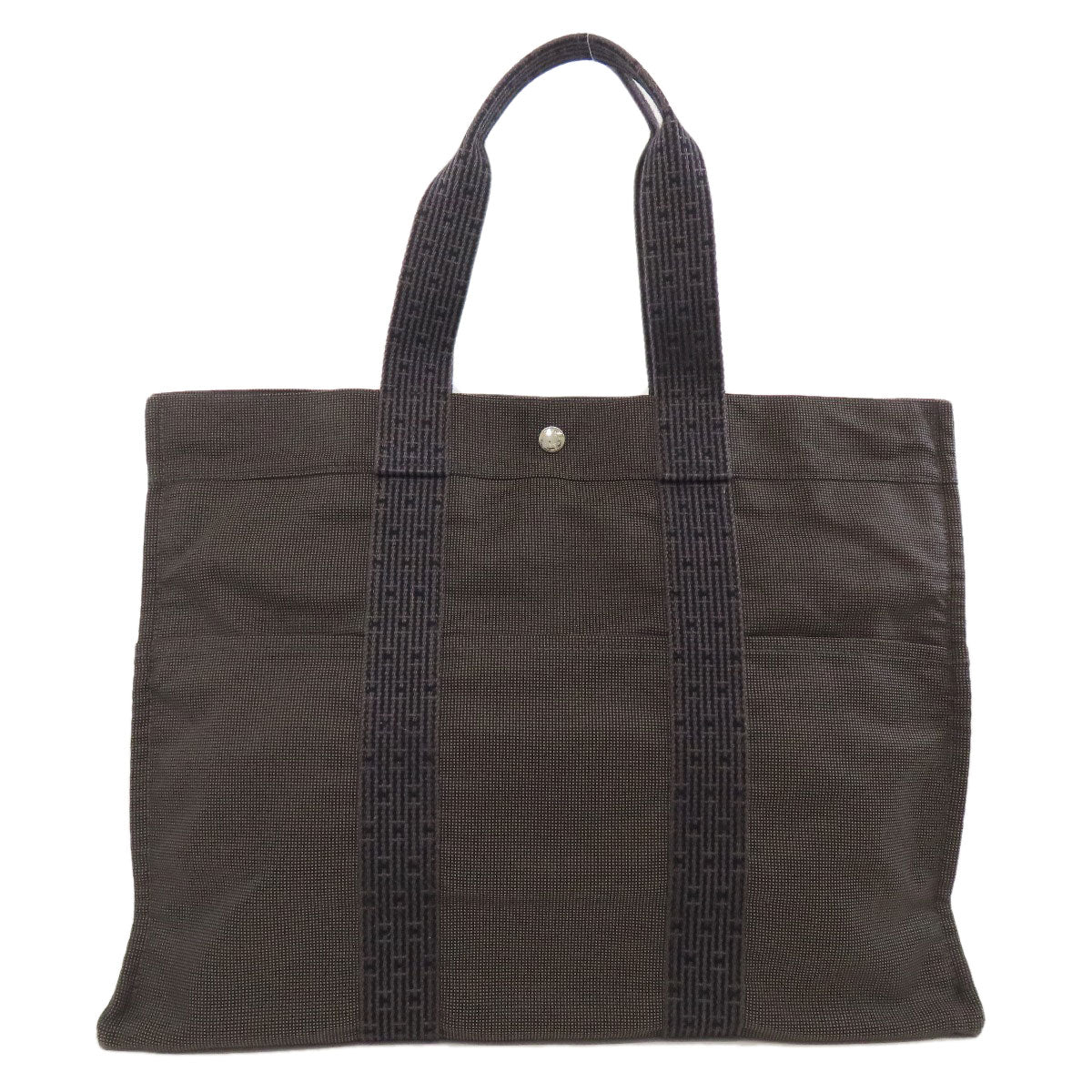 Hermes Handbag Canvas Gray Her Linegm Women
