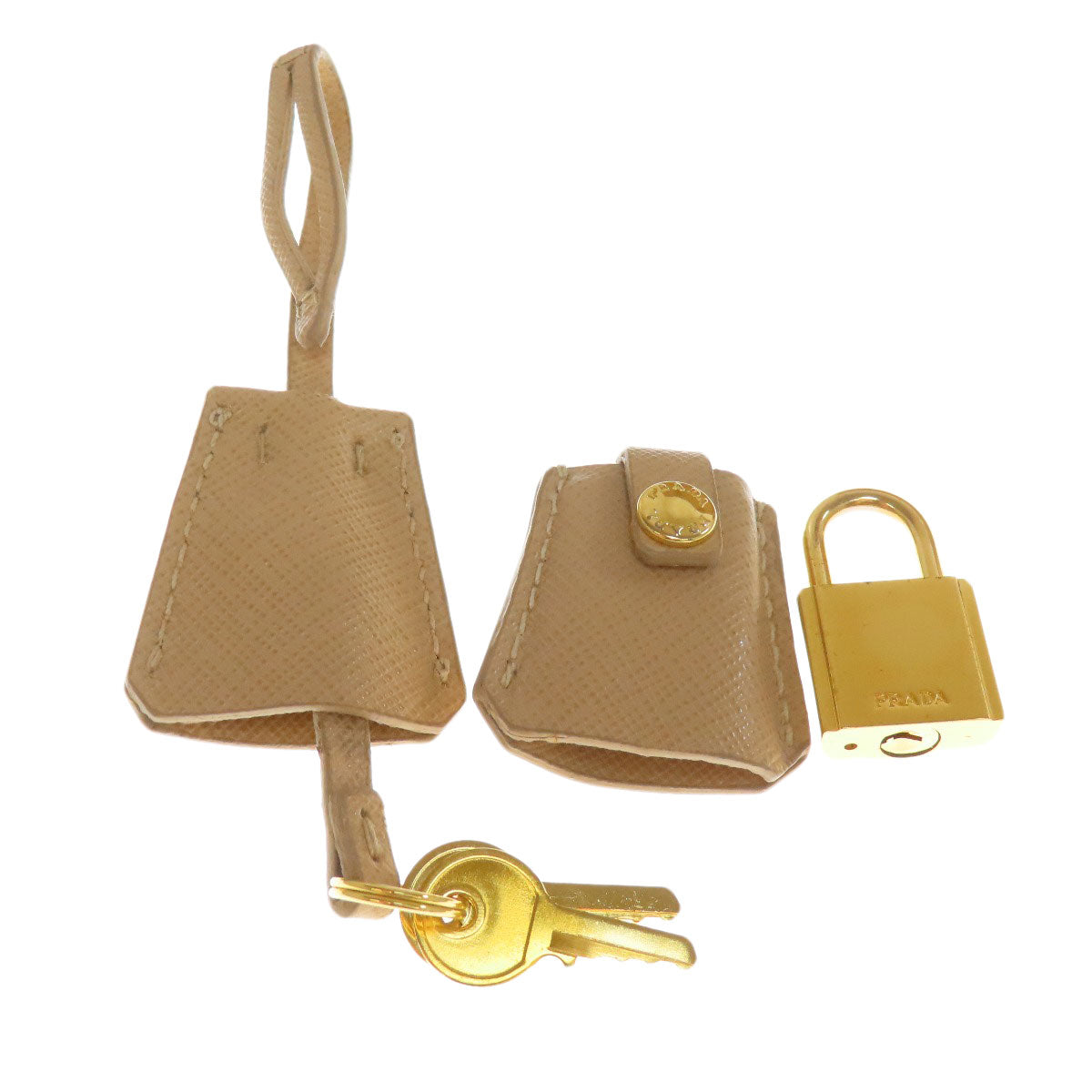Prada Tote Bag Bn2412 Safiano Beige Logometal