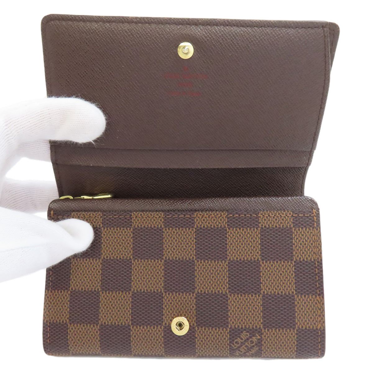 Louis Vuitton Bifold Wallet N61736 Damier Canvas Brown Portefeuille Tresol Women