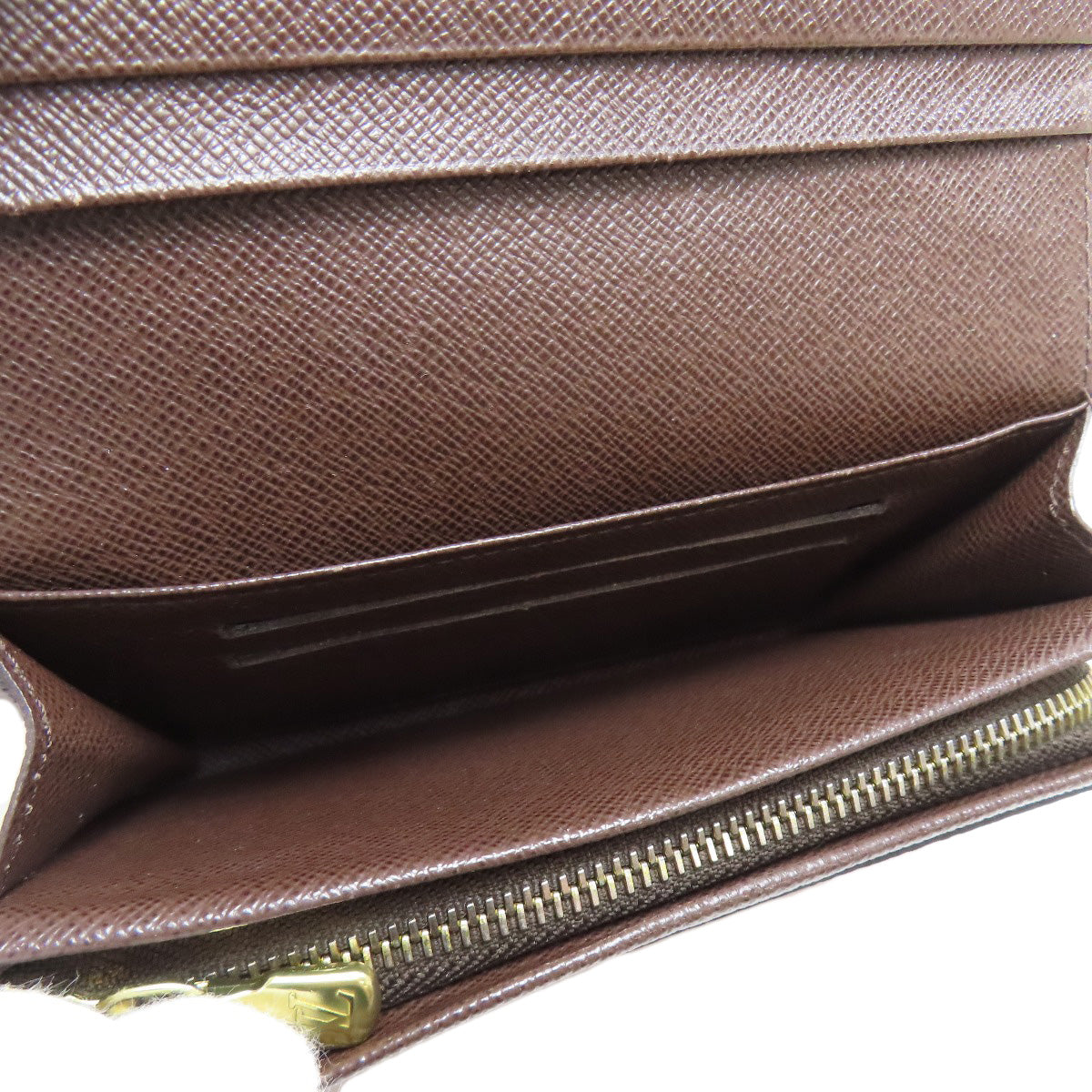Louis Vuitton Bifold Wallet N61736 Damier Canvas Brown Portefeuille Tresol Women