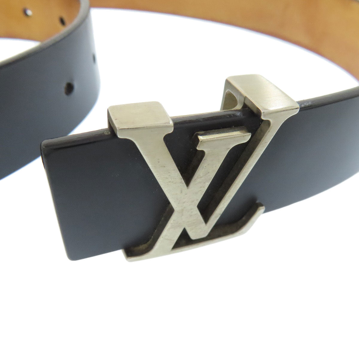 Louis Vuitton Belt Lb0094 Leather Black Sao Tulle Initial