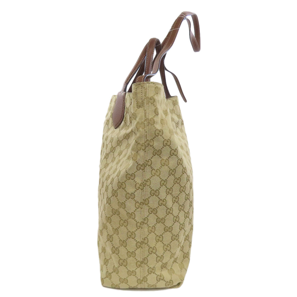 Gucci Tote Bag 370823 Canvas Brown Gg Pattern Reversible 2Way Women