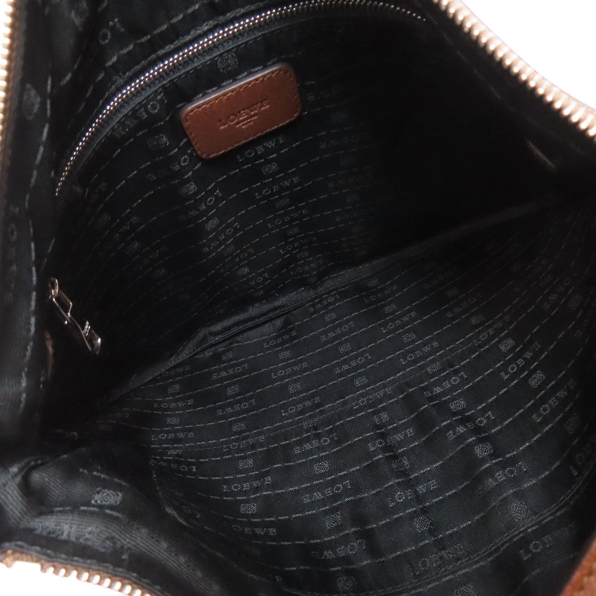 Loewe Shoulder Bag Calfskin Brown Logo Women