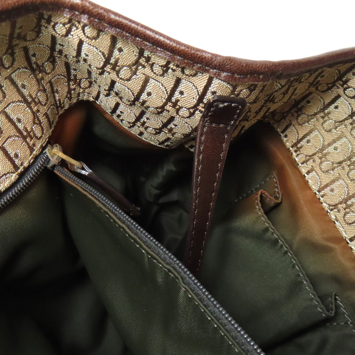 Christian Dior Handbag Canvas Brown Trotter Pattern