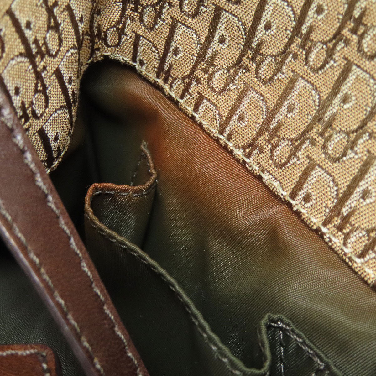 Christian Dior Handbag Canvas Brown Trotter Pattern
