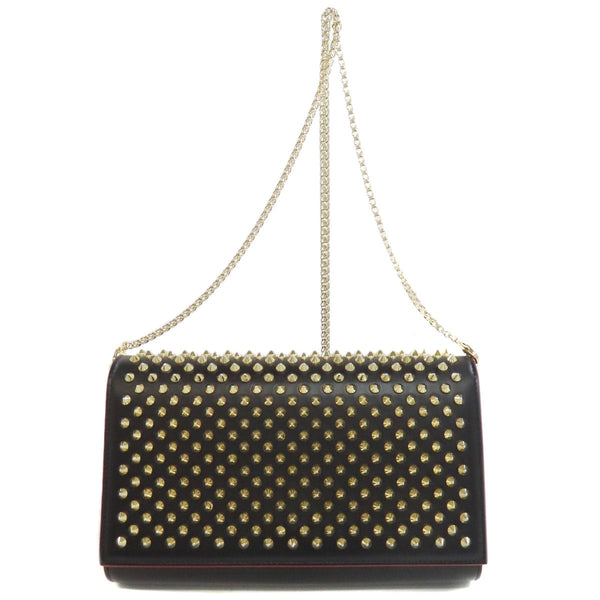 Christian Louboutin Shoulder Bag Leather Black Studs