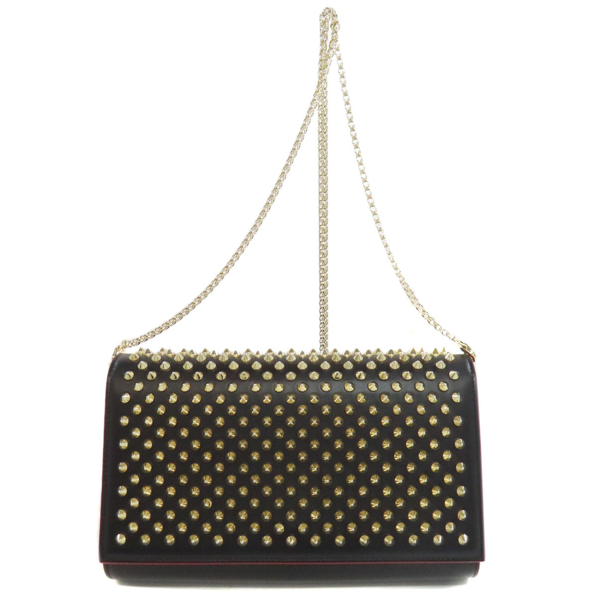 Christian Louboutin Shoulder Bag Leather Black Studs