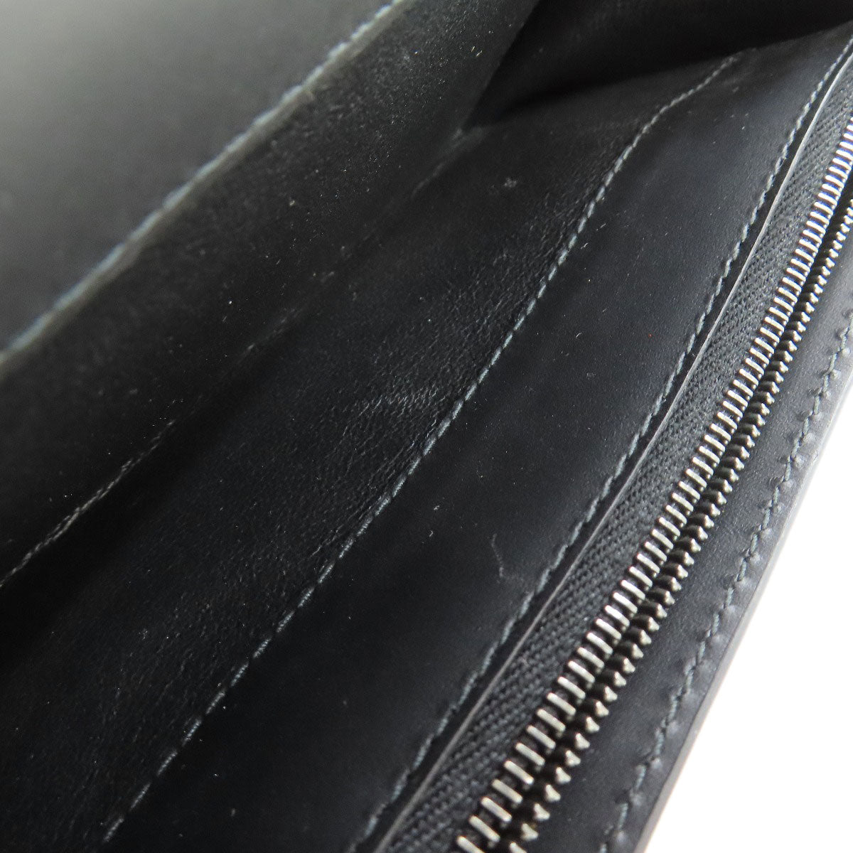 Bottegaveneta Long Wallet Purse Calfskin Black Intrecciato Women