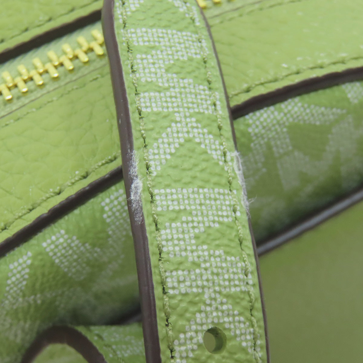 Michael Kors Shoulder Bag Leather Green Mk Signature Chainshoulder