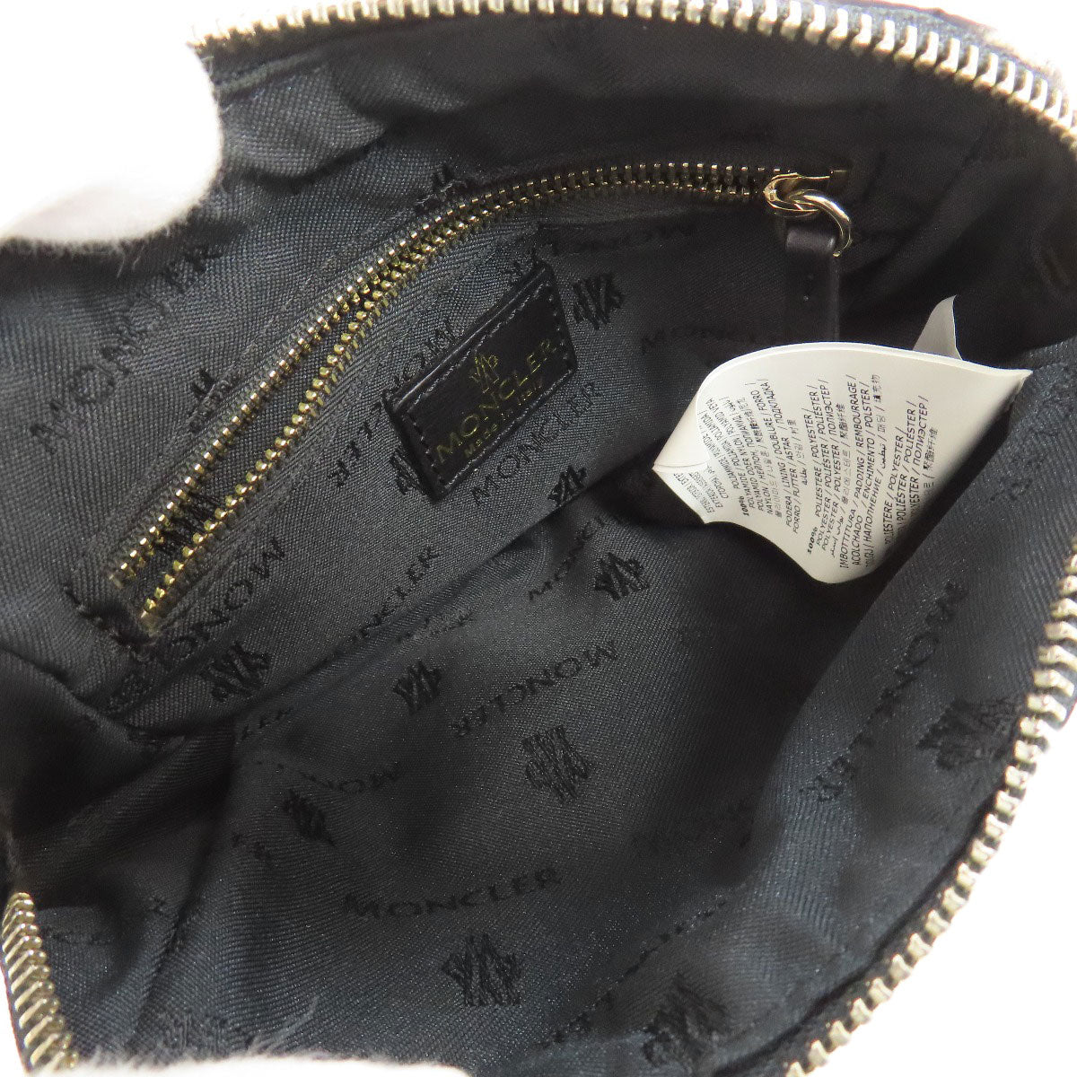 Moncler Cosmetics Pouch Nylon Black Leopard Pattern Women