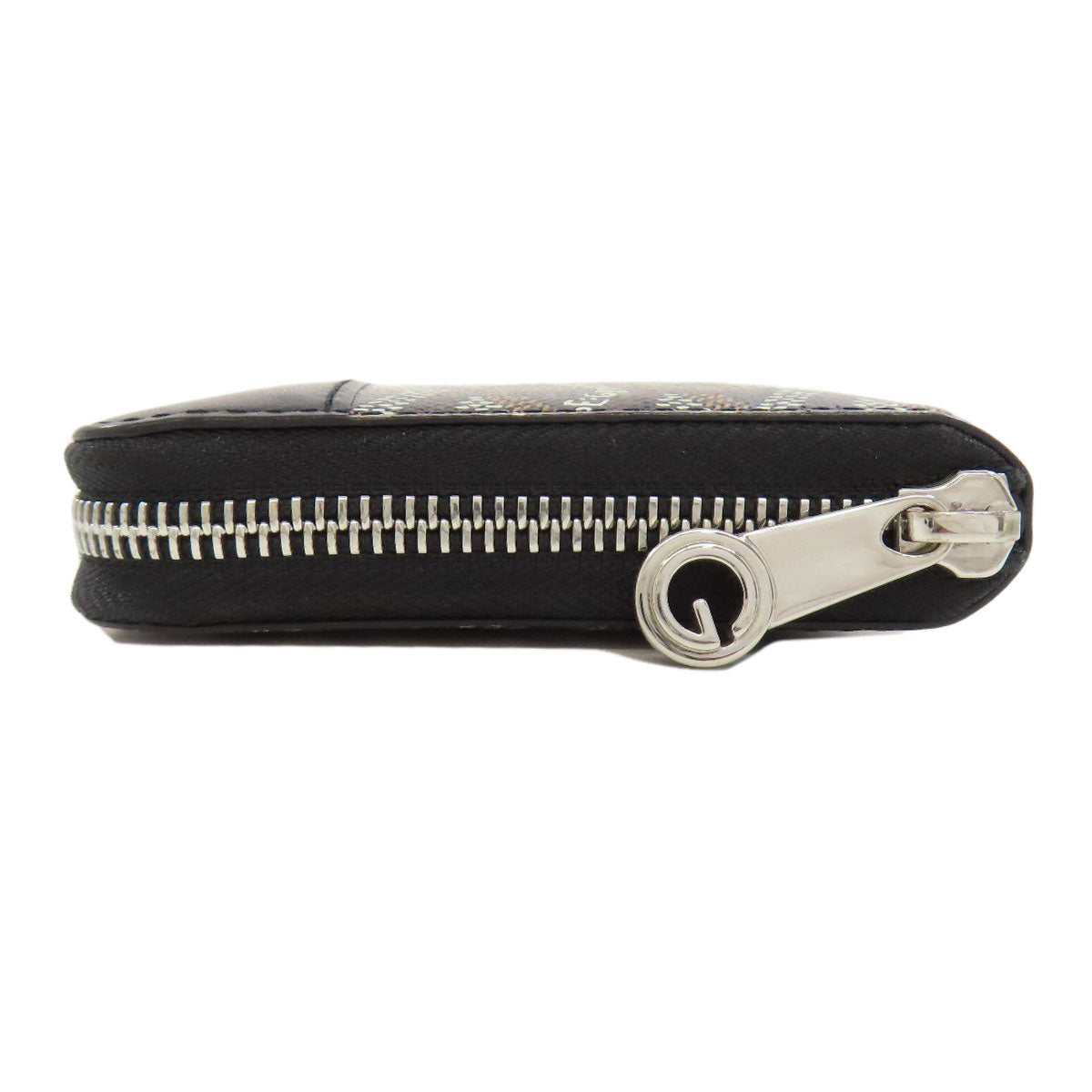 Goyard Long Wallet Purse Pvc Black Herringbone Pattern Women