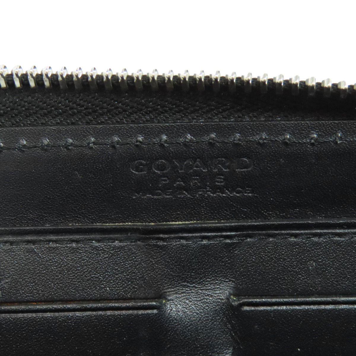Goyard Long Wallet Purse Pvc Black Herringbone Pattern Women
