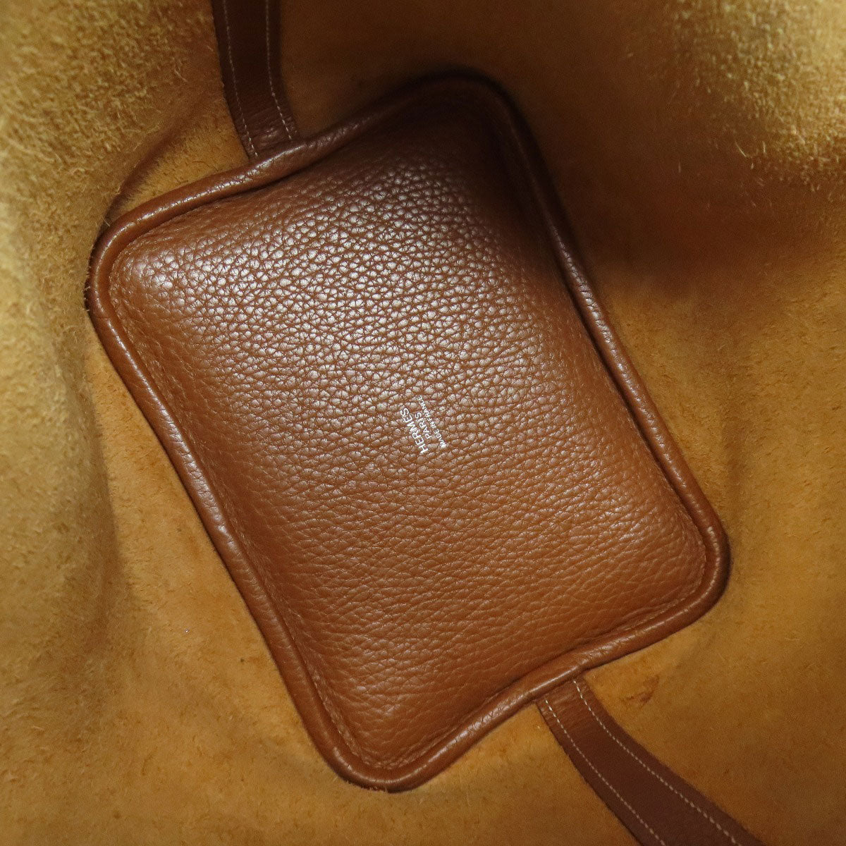 Hermes Handbag Taurillon Clemence Brown Picotin Lock Pm Silvermetal Women