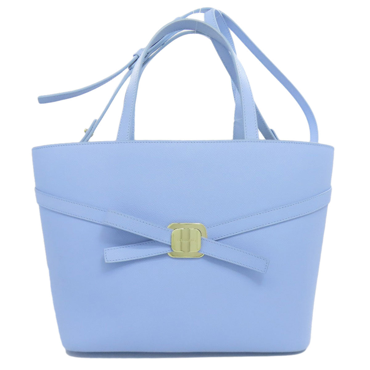 Salvatore Ferragamo Tote Bag Calfskin Blue 2Way