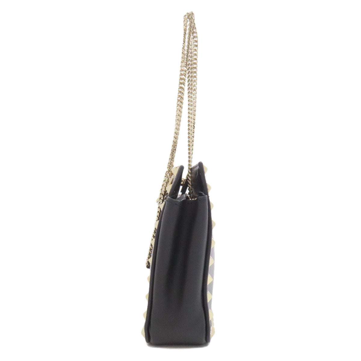 Valentino Shoulder Bag Leather Black Studs