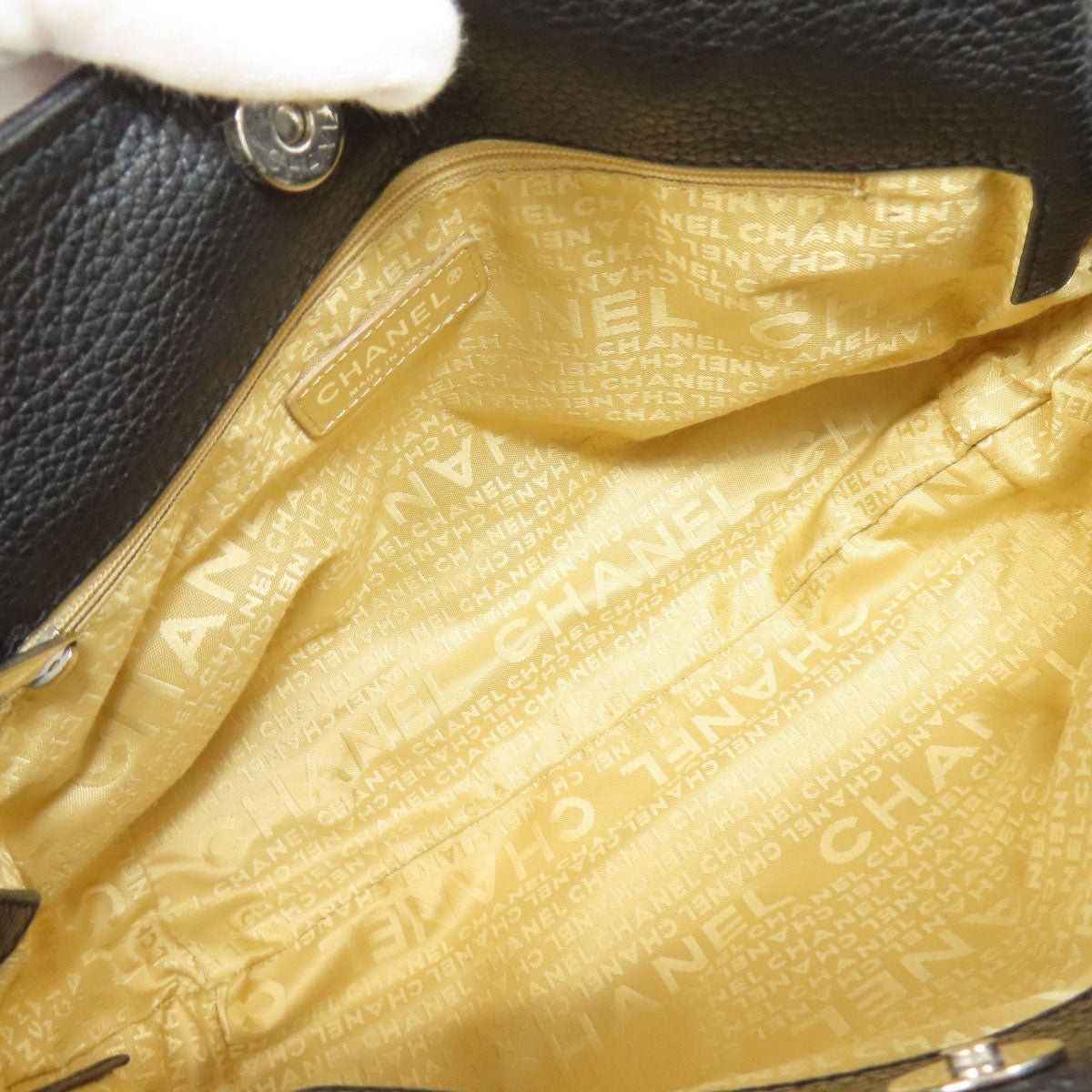 Chanel Handbag Calfskin Black Logo Women
