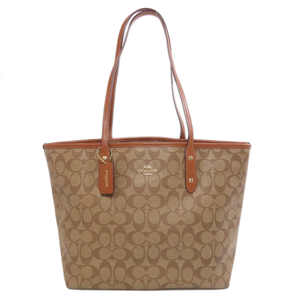 Coach Tote Bag F36876 Pvc Brown Signature Women
