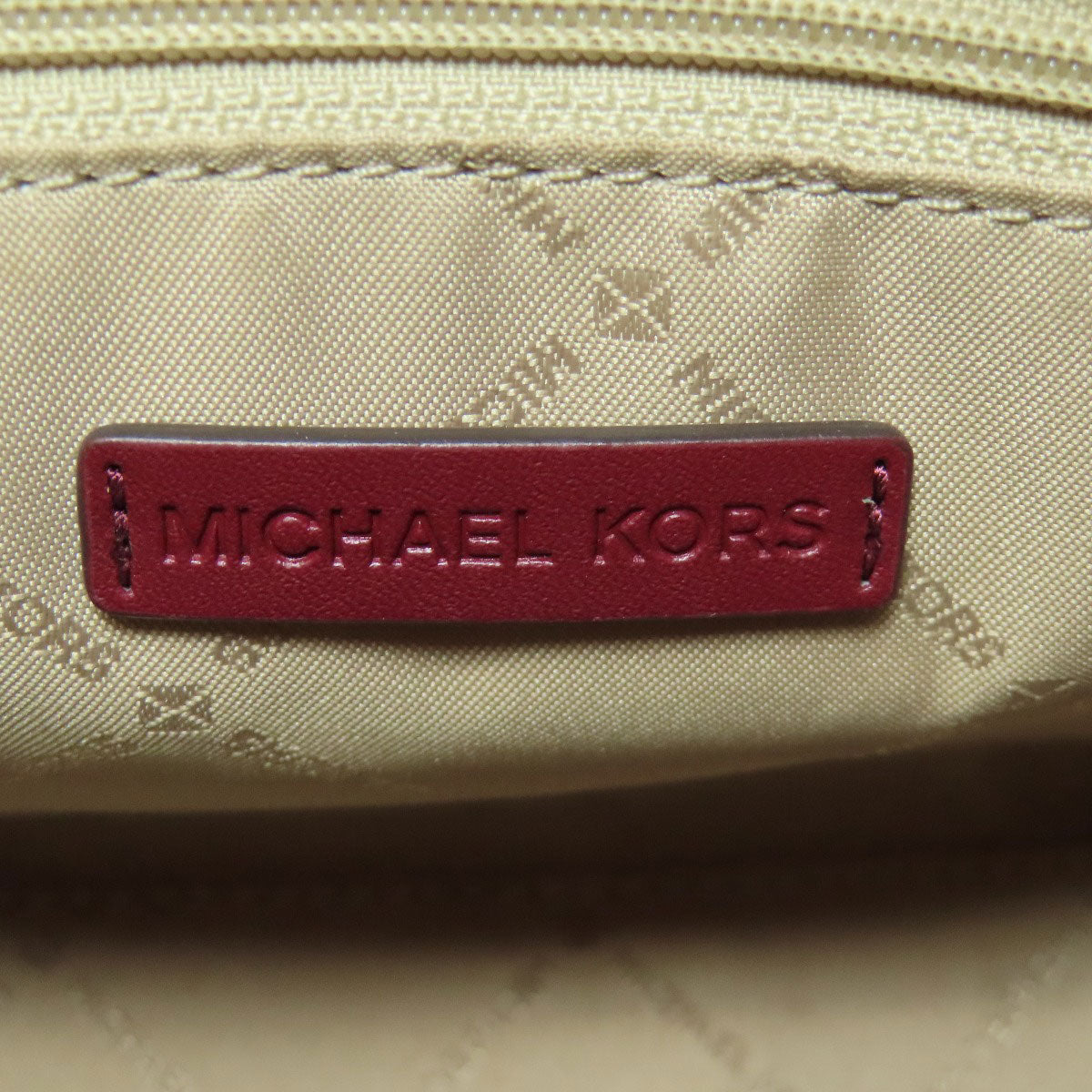 Michael Kors Handbag Leather Red Logo Pattern 2Way Women