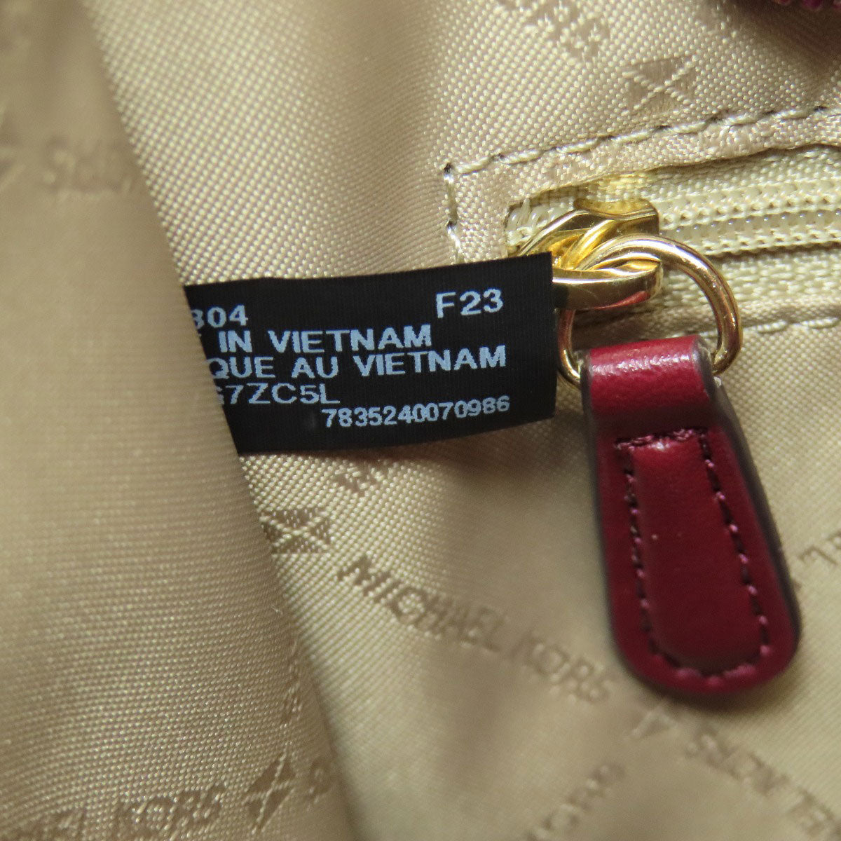 Michael Kors Handbag Leather Red Logo Pattern 2Way Women