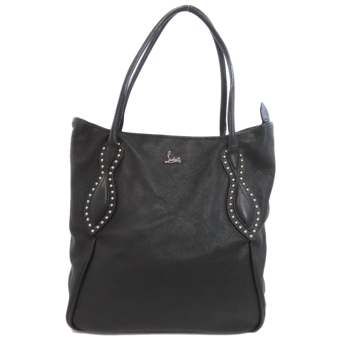 Christian Louboutin Tote Bag Leather Black Logo