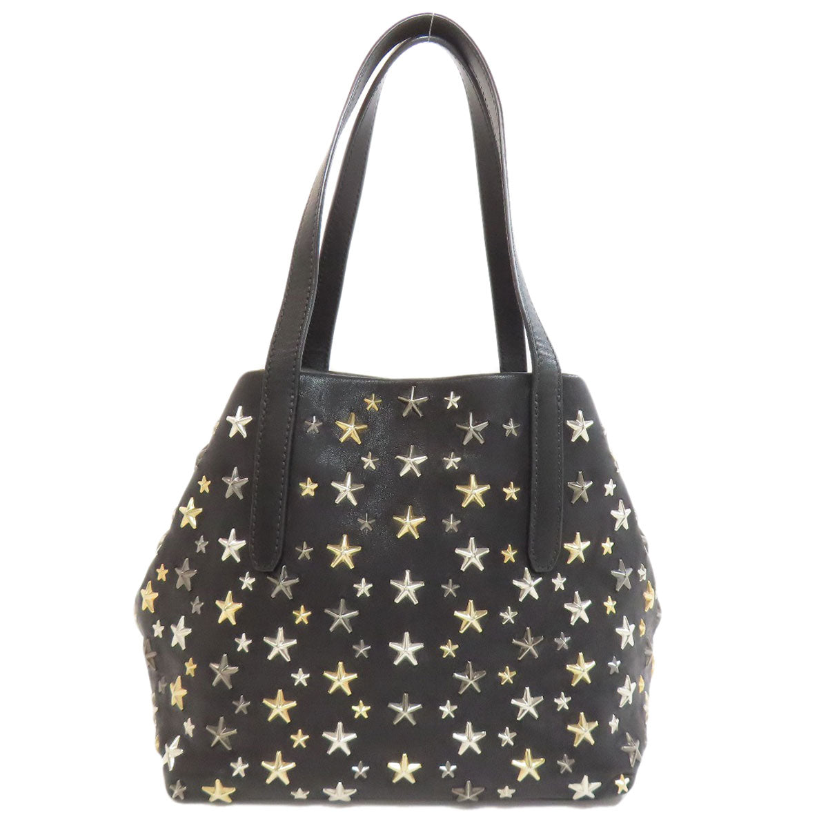Jimmy Choo Tote Bag Leather Black Sophia Star Motif Women