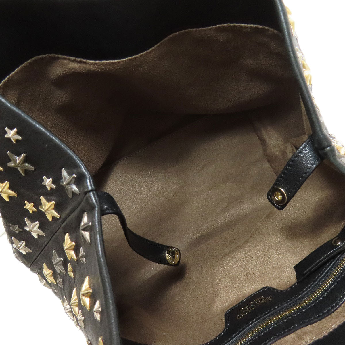 Jimmy Choo Tote Bag Leather Black Sophia Star Motif Women