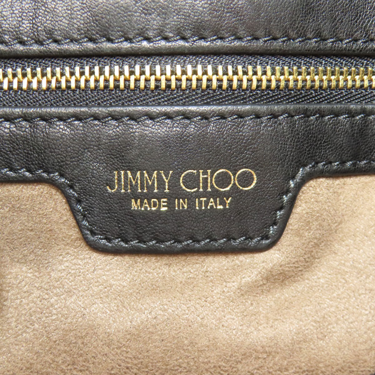 Jimmy Choo Tote Bag Leather Black Sophia Star Motif Women
