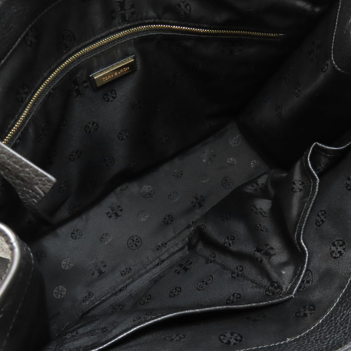 Tory Burch Tote Bag Leather Black Logo