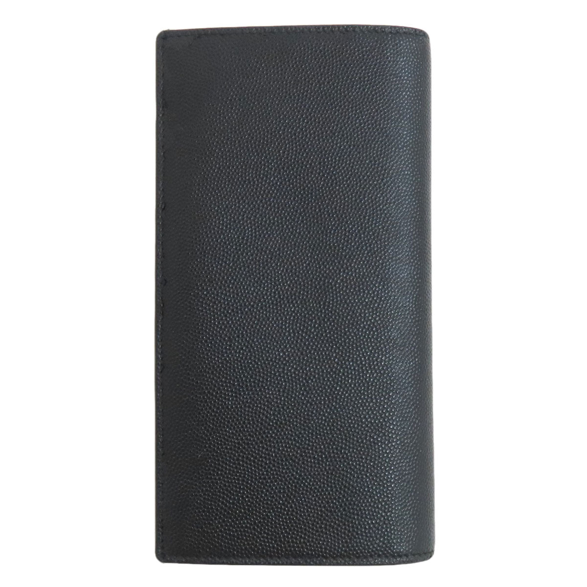 Saint Laurent Long Wallet Purse Leather Black Simple Design Mens