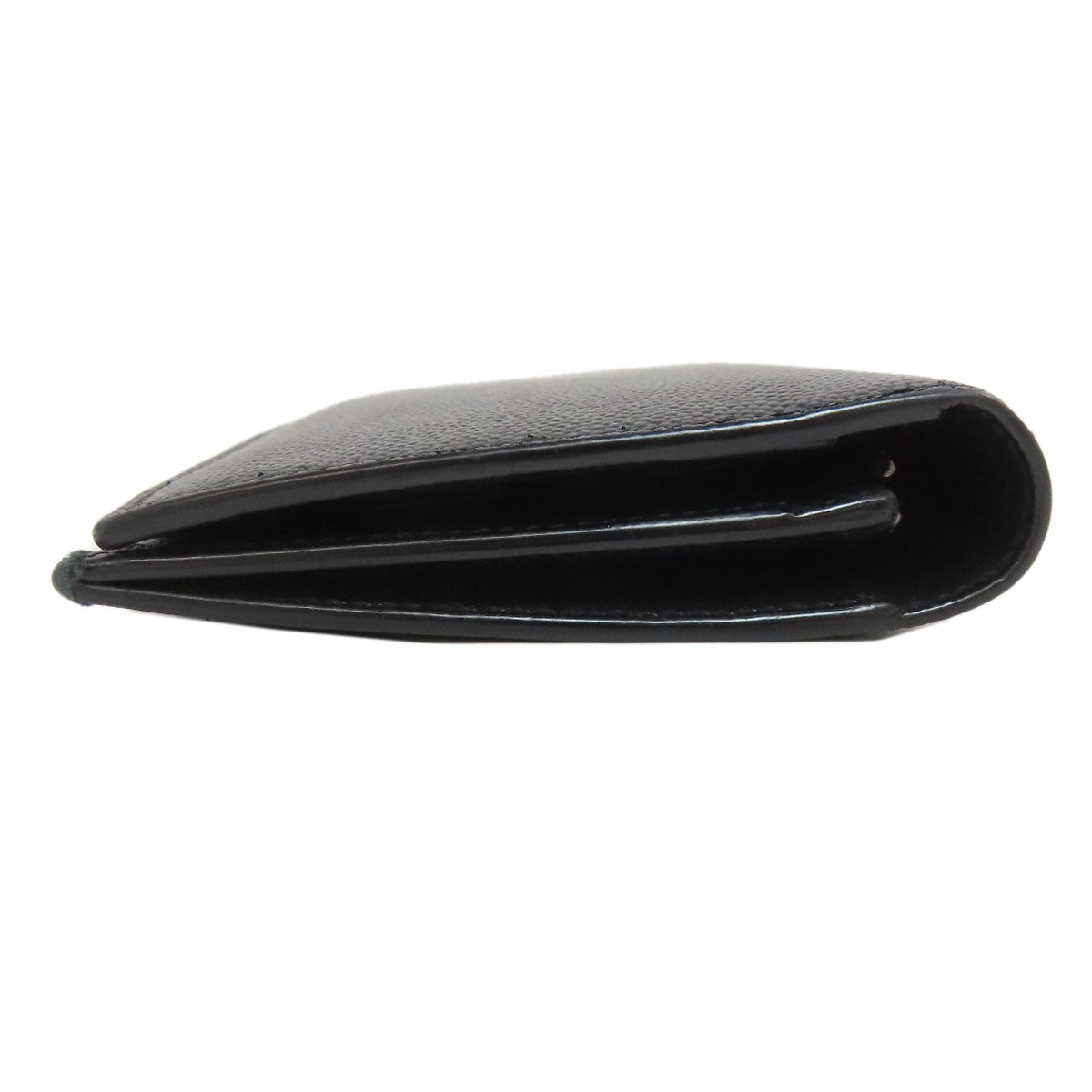 Saint Laurent Long Wallet Purse Leather Black Simple Design Mens