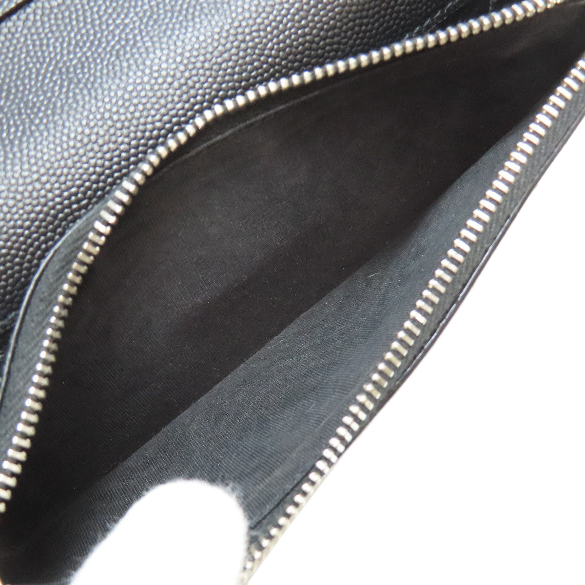 Saint Laurent Long Wallet Purse Leather Black Simple Design Mens