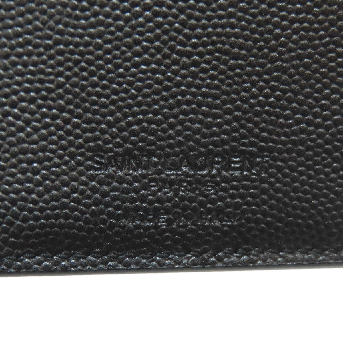 Saint Laurent Long Wallet Purse Leather Black Simple Design Mens