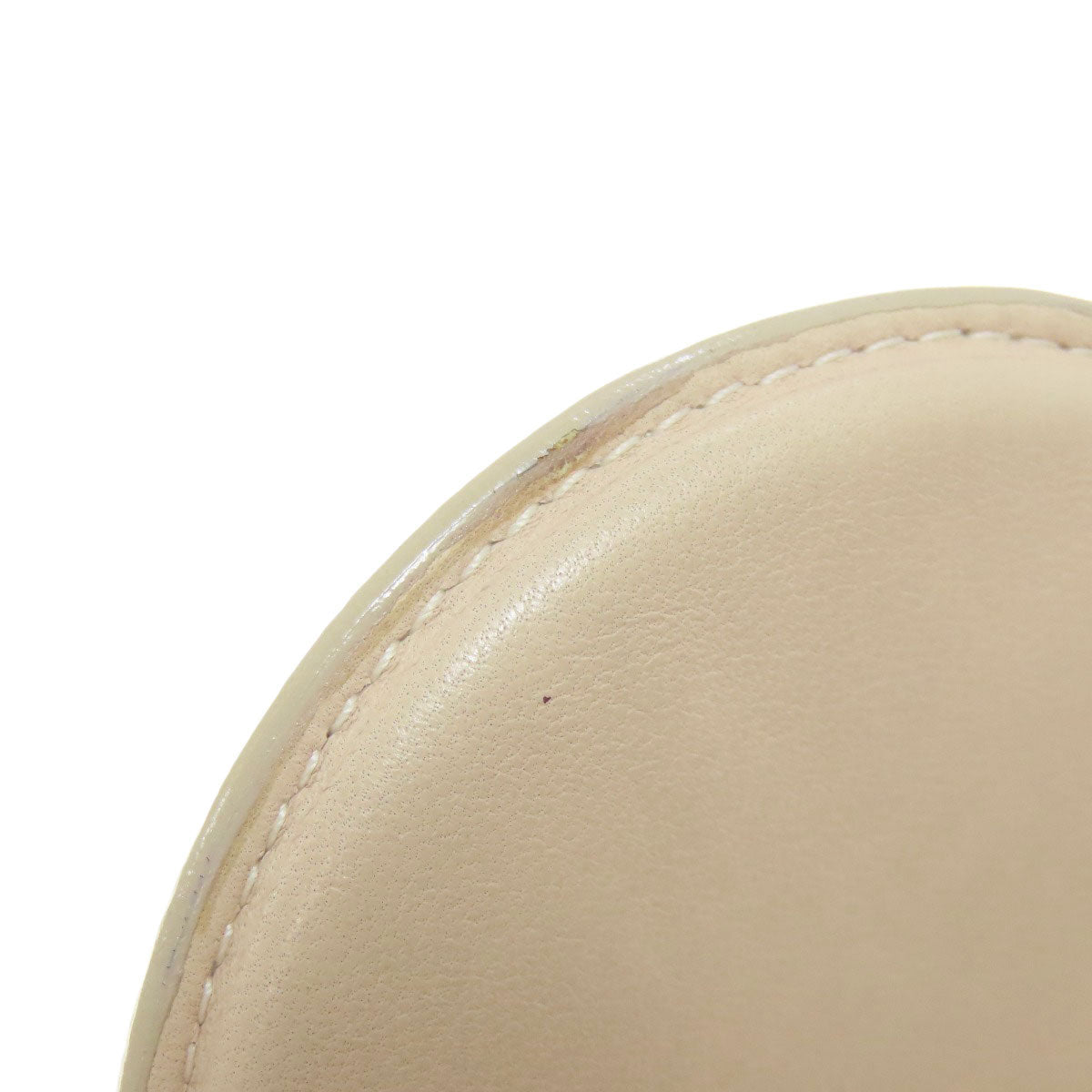 Loewe Coin Case Calfskin Beige Anagram Round Shape Women
