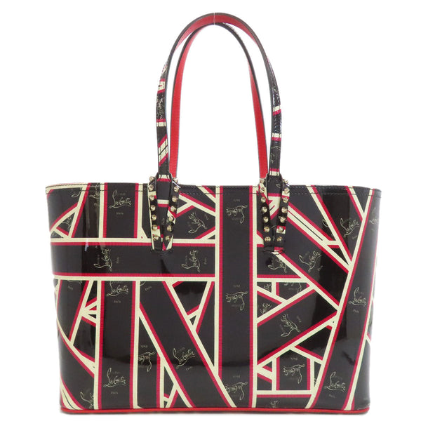 Christian Louboutin Tote Bag Enamel Black Kabata Small